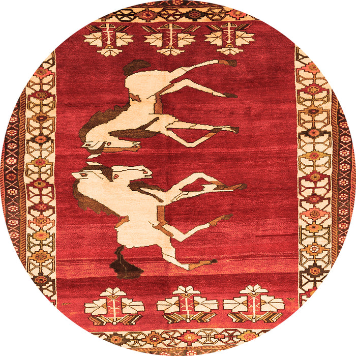 Square Persian Orange Traditional Rug, tr1420org