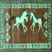 Square Machine Washable Persian Turquoise Traditional Area Rugs, wshtr1420turq