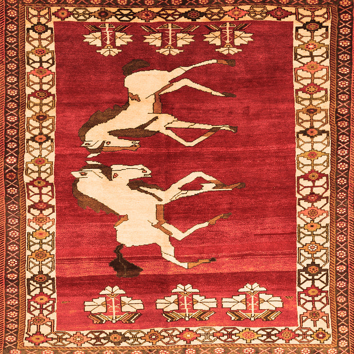 Serging Thickness of Persian Orange Traditional Rug, tr1420org