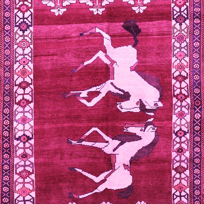 Machine Washable Persian Pink Traditional Rug, wshtr1420pnk