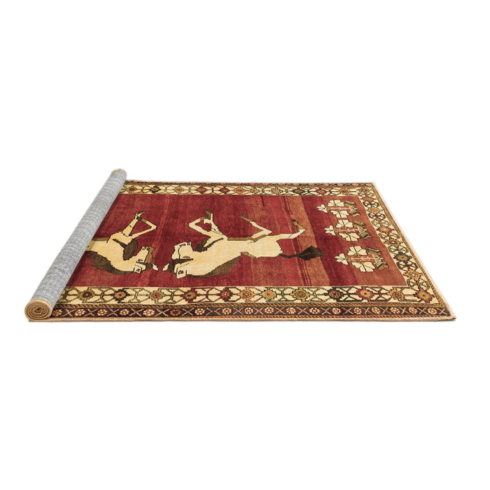 Sideview of Machine Washable Persian Brown Traditional Rug, wshtr1420brn