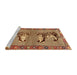 Sideview of Machine Washable Traditional Gold Rug, wshtr1421