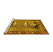 Sideview of Machine Washable Persian Yellow Traditional Rug, wshtr1421yw