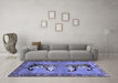 Machine Washable Persian Blue Traditional Rug in a Living Room, wshtr1421blu