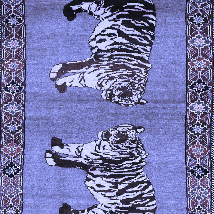 Machine Washable Persian Blue Traditional Rug, wshtr1421blu