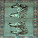 Square Machine Washable Persian Light Blue Traditional Rug, wshtr1421lblu