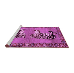 Sideview of Machine Washable Persian Purple Traditional Area Rugs, wshtr1421pur