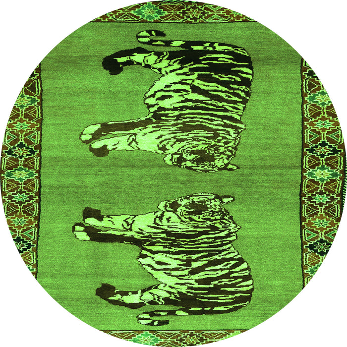 Machine Washable Persian Green Traditional Area Rugs, wshtr1421grn