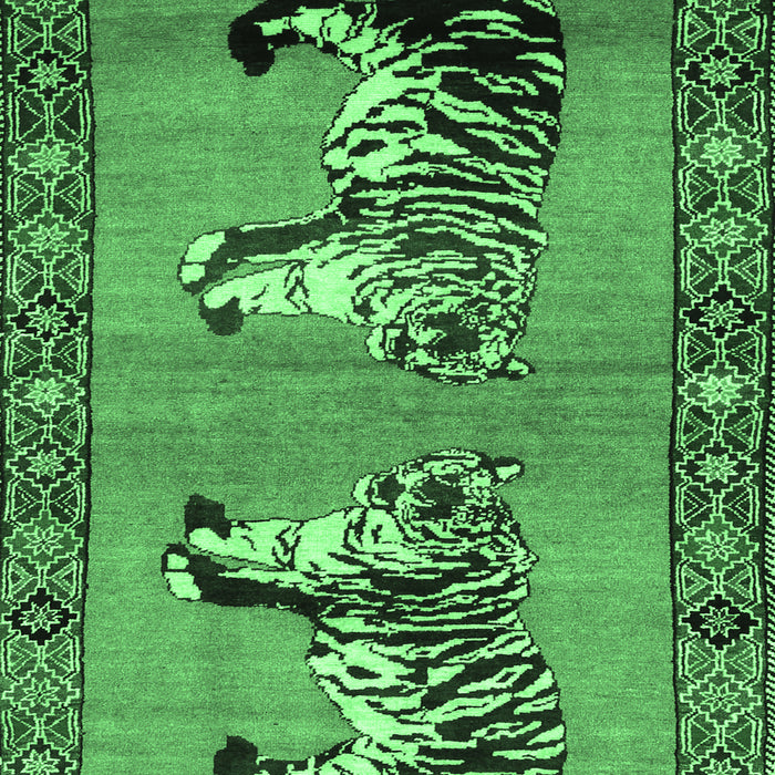 Machine Washable Persian Emerald Green Traditional Area Rugs, wshtr1421emgrn