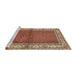 Sideview of Machine Washable Traditional Tomato Red Rug, wshtr1422