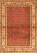 Serging Thickness of Machine Washable Persian Orange Traditional Area Rugs, wshtr1422org