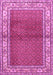 Machine Washable Persian Pink Traditional Rug, wshtr1422pnk