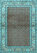 Machine Washable Persian Light Blue Traditional Rug, wshtr1422lblu