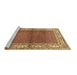 Sideview of Machine Washable Persian Brown Traditional Rug, wshtr1422brn