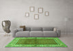 Machine Washable Persian Green Traditional Area Rugs in a Living Room,, wshtr1422grn