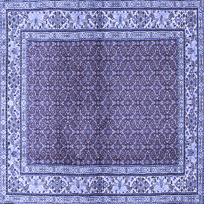 Square Machine Washable Persian Blue Traditional Rug, wshtr1422blu