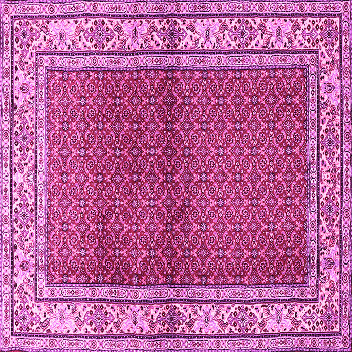 Square Machine Washable Persian Pink Traditional Rug, wshtr1422pnk