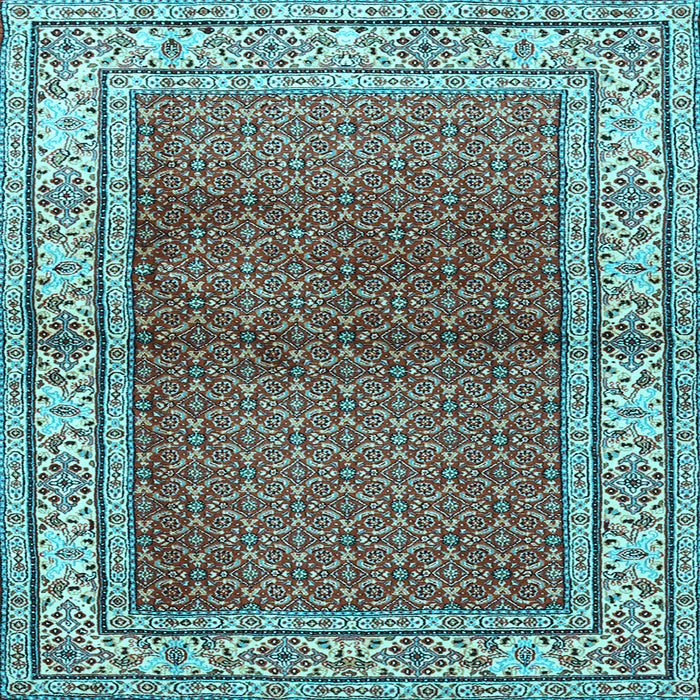 Square Machine Washable Persian Light Blue Traditional Rug, wshtr1422lblu