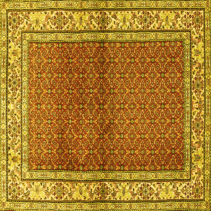 Square Persian Yellow Traditional Rug, tr1422yw
