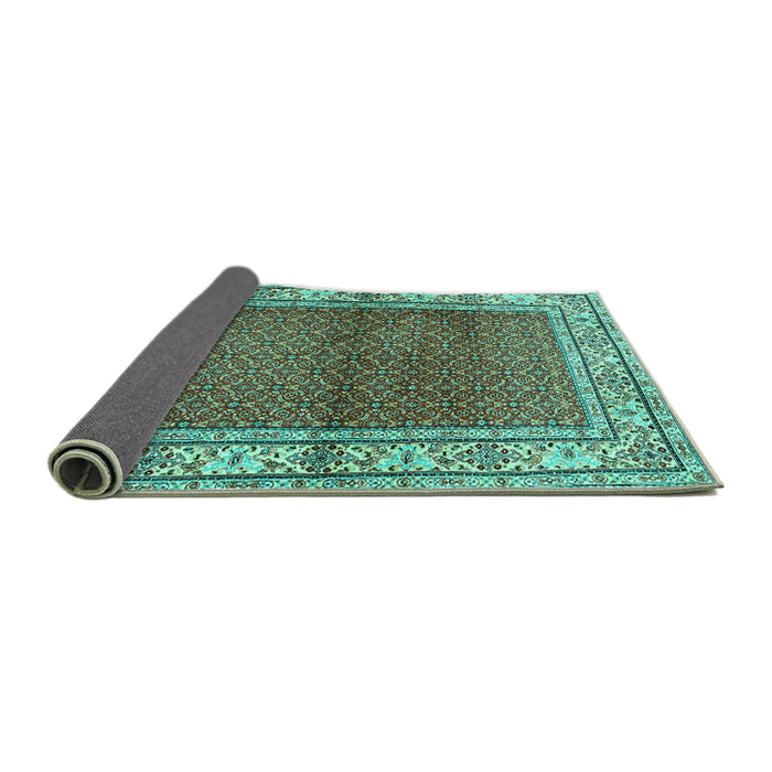 Sideview of Persian Turquoise Traditional Rug, tr1422turq