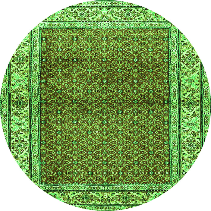 Square Persian Green Traditional Rug, tr1422grn