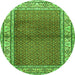 Square Persian Green Traditional Rug, tr1422grn