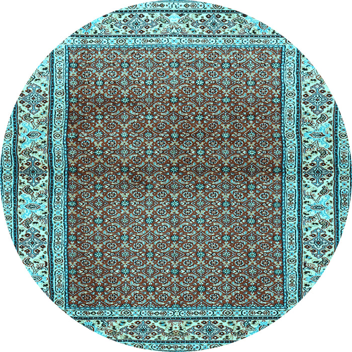Round Persian Light Blue Traditional Rug, tr1422lblu