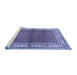 Sideview of Machine Washable Persian Blue Traditional Rug, wshtr1422blu