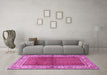 Machine Washable Persian Pink Traditional Rug in a Living Room, wshtr1422pnk