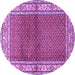 Round Persian Purple Traditional Rug, tr1422pur