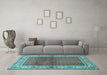 Machine Washable Persian Light Blue Traditional Rug in a Living Room, wshtr1422lblu