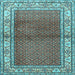 Square Persian Light Blue Traditional Rug, tr1422lblu