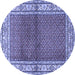 Round Persian Blue Traditional Rug, tr1422blu