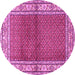 Round Persian Pink Traditional Rug, tr1422pnk