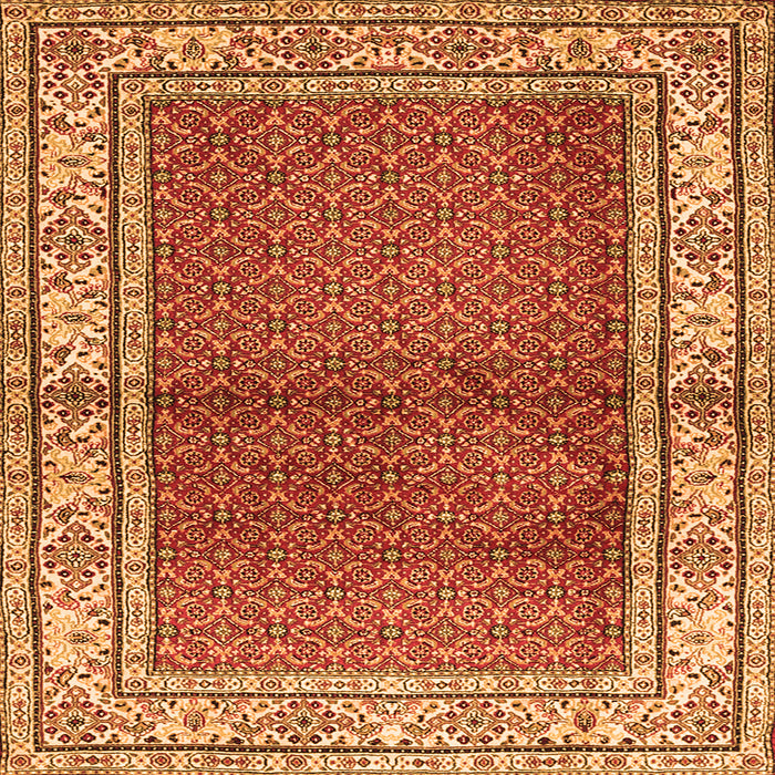 Round Machine Washable Persian Orange Traditional Area Rugs, wshtr1422org