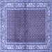 Square Persian Blue Traditional Rug, tr1422blu