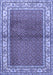 Machine Washable Persian Blue Traditional Rug, wshtr1422blu