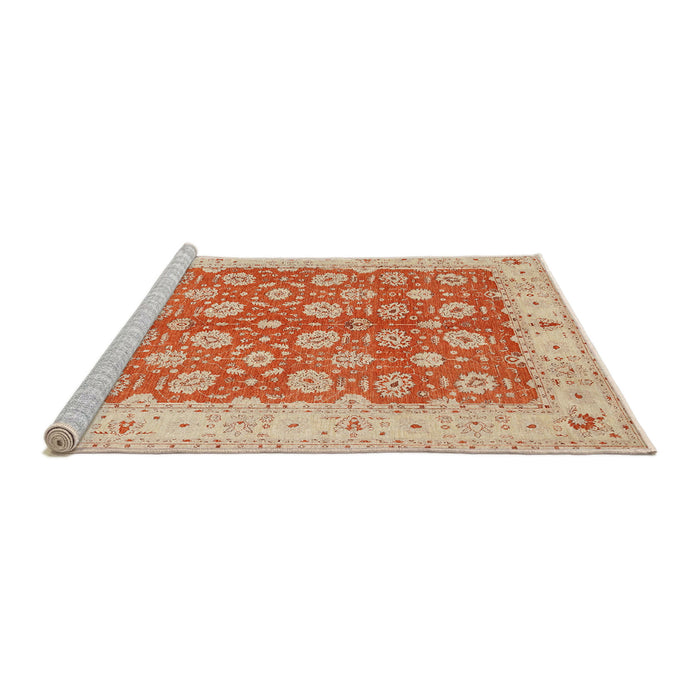 Sideview of Machine Washable Traditional Brown Rug, wshtr1423