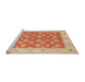 Sideview of Machine Washable Traditional Brown Rug, wshtr1423