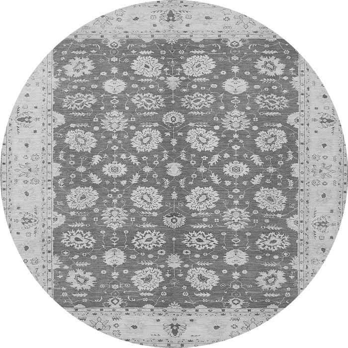 Square Oriental Gray Traditional Rug, tr1423gry