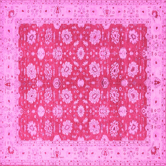 Square Oriental Pink Traditional Rug, tr1423pnk
