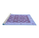 Sideview of Machine Washable Oriental Blue Traditional Rug, wshtr1423blu