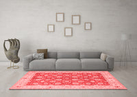 Machine Washable Oriental Red Traditional Rug, wshtr1423red