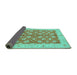 Sideview of Oriental Turquoise Traditional Rug, tr1423turq
