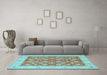 Machine Washable Oriental Light Blue Traditional Rug in a Living Room, wshtr1423lblu