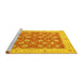 Sideview of Machine Washable Oriental Yellow Traditional Rug, wshtr1423yw