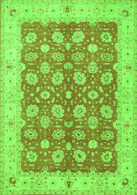 Oriental Green Traditional Rug, tr1423grn