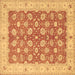 Square Machine Washable Oriental Brown Traditional Rug, wshtr1423brn