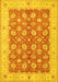 Oriental Yellow Traditional Rug, tr1423yw