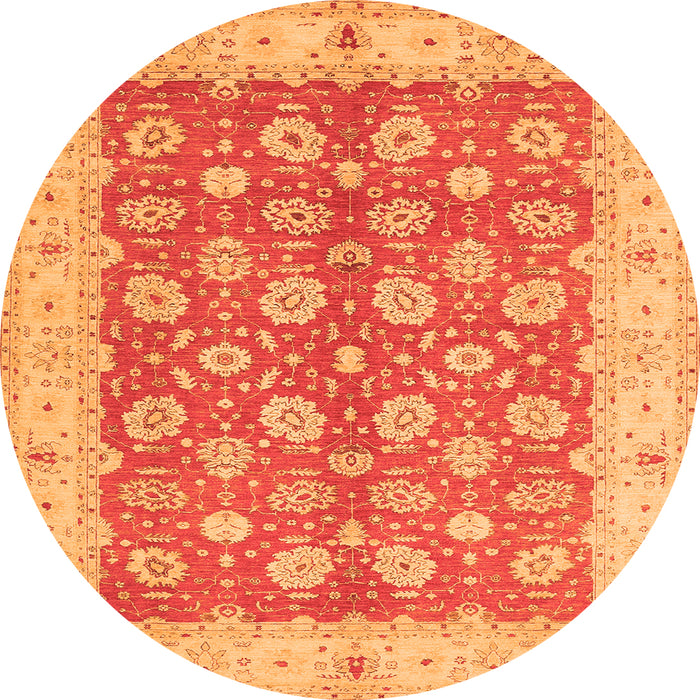 Square Oriental Orange Traditional Rug, tr1423org